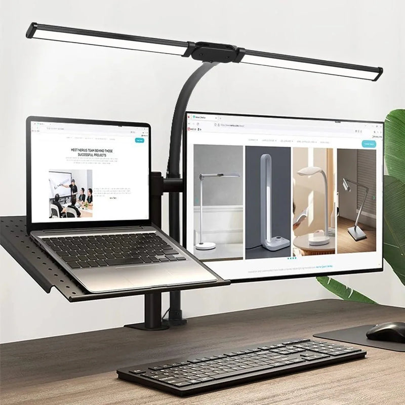 Dual-Head Dimmable LED Desk Lamp