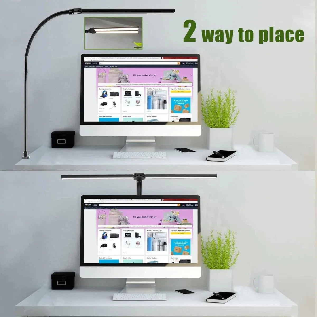 Dual-Head Dimmable LED Desk Lamp