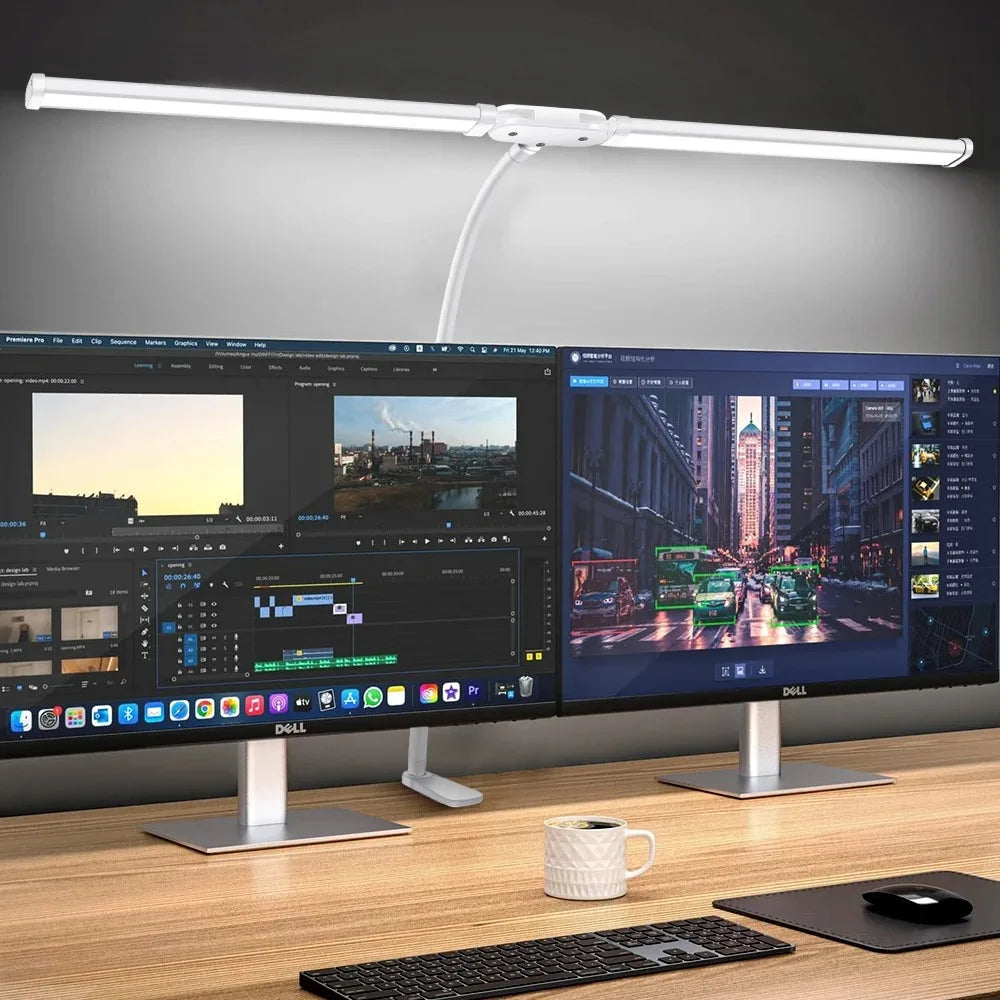 Dual-Head Dimmable LED Desk Lamp