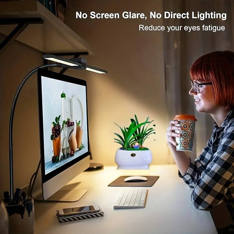 Dual-Head Dimmable LED Desk Lamp