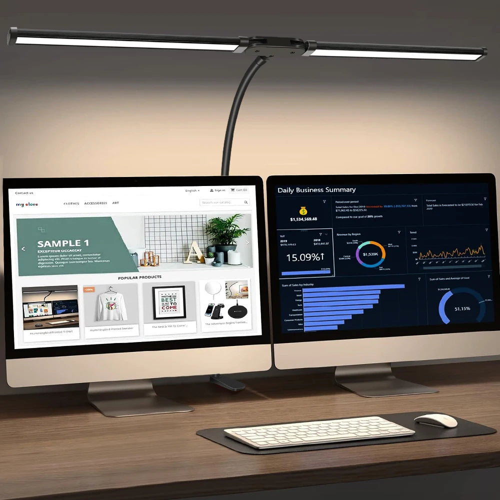 Dual-Head Dimmable LED Desk Lamp
