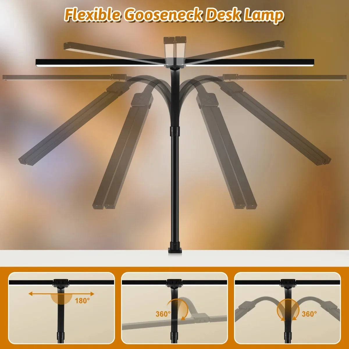 Dual-Head Dimmable LED Desk Lamp